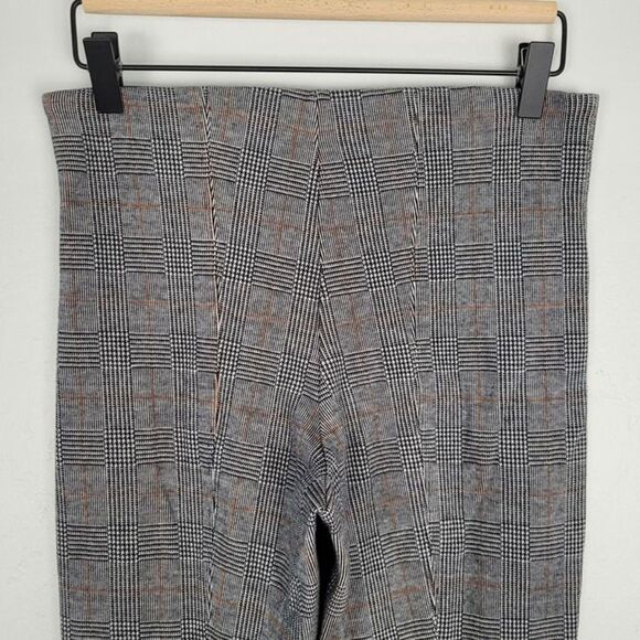 Anthropologie Size S The Essential Crop Flare Stretch Pull On Pants Plaid Gray - Picture 6 of 12